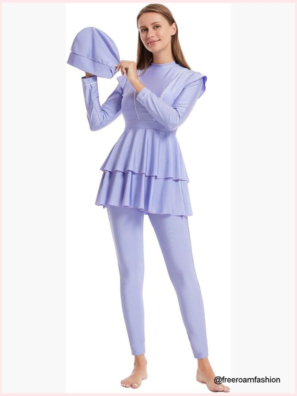 Modest Burkini Swimsuits Full Body Rash Guard Set Long Sleeve Swimsuit